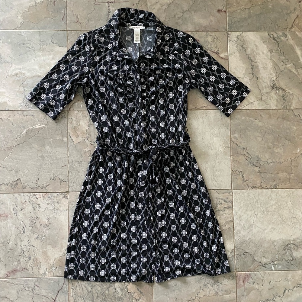 Laundry by Design Black and White Geometric Dress